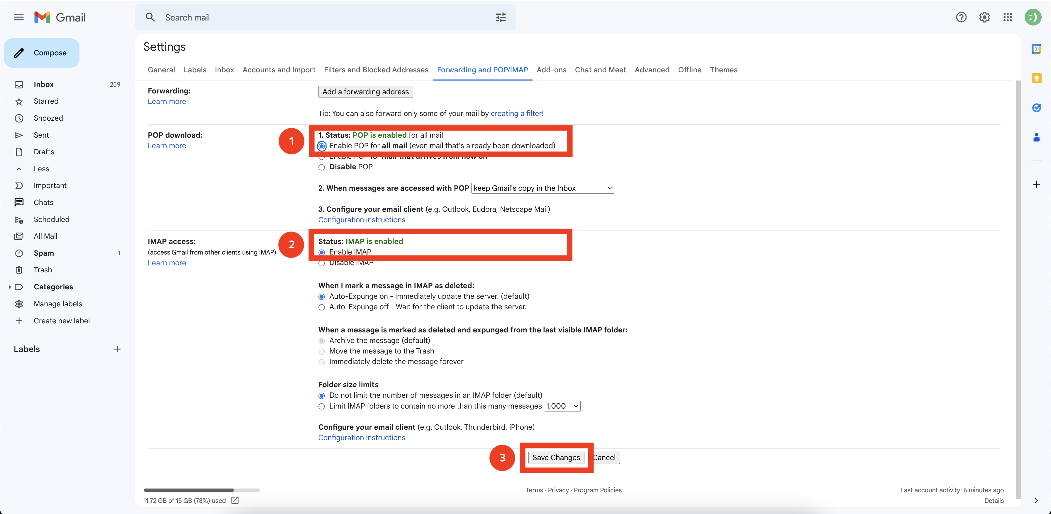 01.메일 발송을 위한 계정 세팅 변경